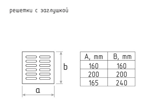 Решетка с заслонкой (заглушкой) 165х240 мм Старая Медь