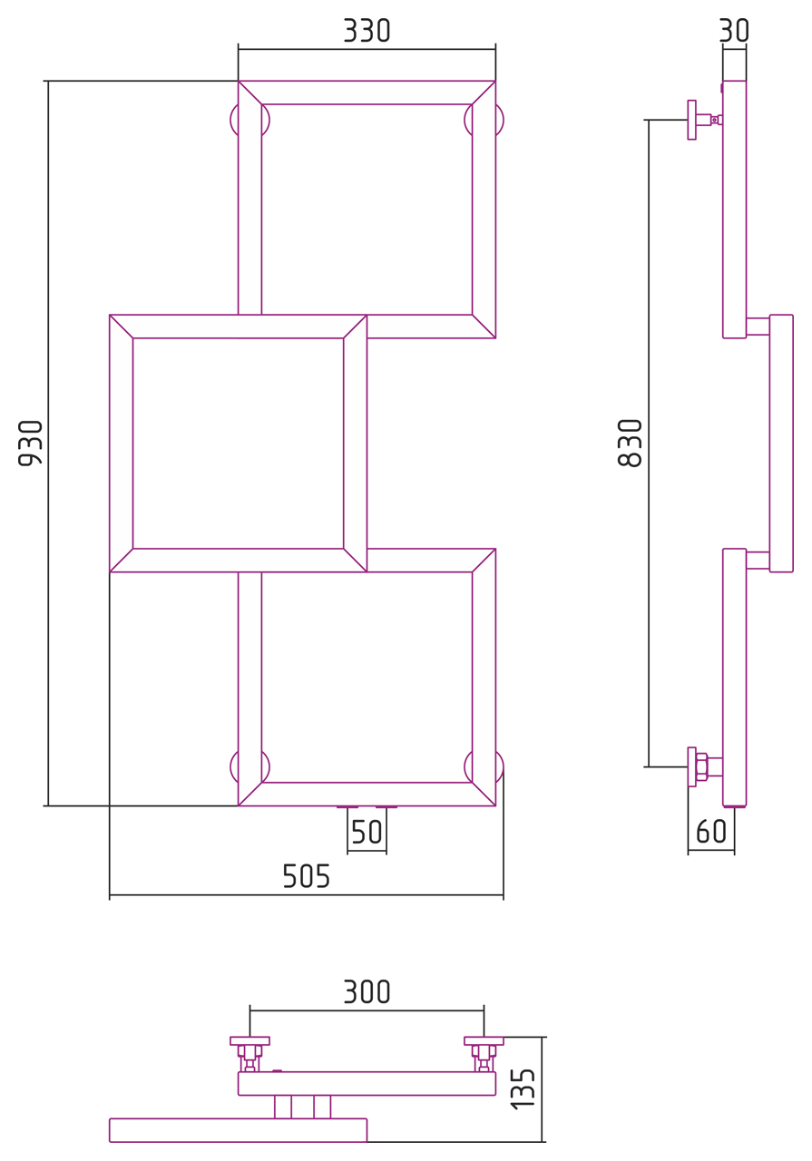 Полотенцесушитель водяной Сунержа Этюд 900x465