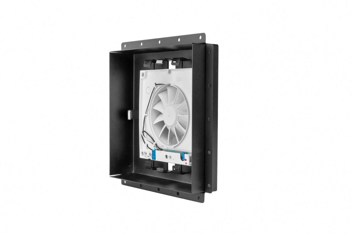 Теневой диффузор под плитку FoZa 237х237 с вентилятором на шарикоподшипнике 125СНК, обратный клапан, таймер+датчик влажности, черная, d125мм