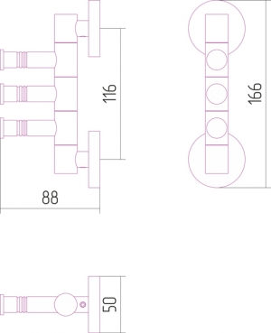 Держатель полотенец ВЕЕР-3 поворотный (L 88)